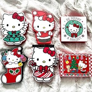 New set of 6 Hello Kitty Christmas wood signs